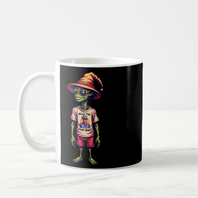 Caneca De Café Alienígena Engraçado Meme "Quem é a Alienígena Ago (Esquerda)