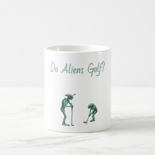 Caneca De Café Alienígena Golf Mug - texto editável (Centro)