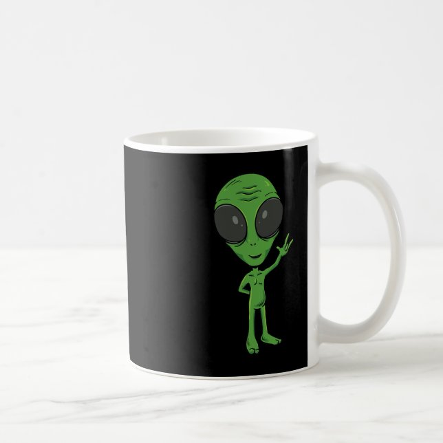 Caneca De Café ALIENÍGENA ILY ASL Gesto manual surdo surdo perda  (Direita)