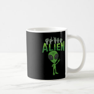 Caneca De Café ALIENÍGENA ILY ASL Gesto manual surdo surdo perda 
