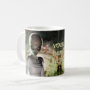 Caneca De Café Alienígena na galáxia. Personalizado
