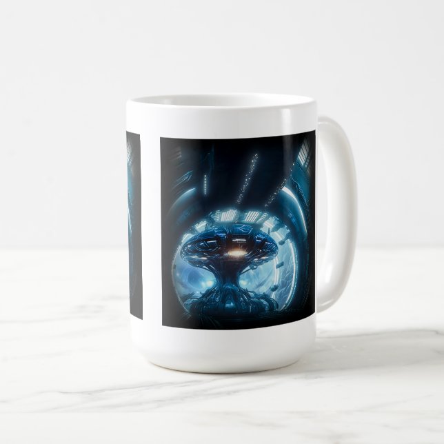 Caneca De Café Alienígena no Espaço Clássico Mug, 15 oz (Frente Esquerda)