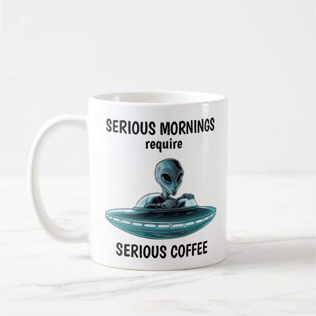 Caneca De Café Alienígena no OVNI (Esquerda)