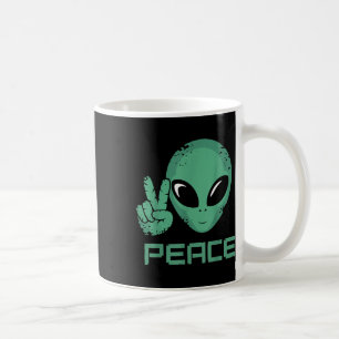 Caneca De Café Alienígena Peace Hippie Ufo