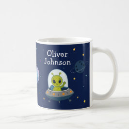 Caneca De Café Alienígena Personalizado no Espaço da UFO