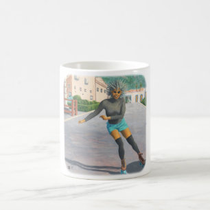 Caneca De Café Alienígena Roller Skating Fantasy Art Coffee Mug