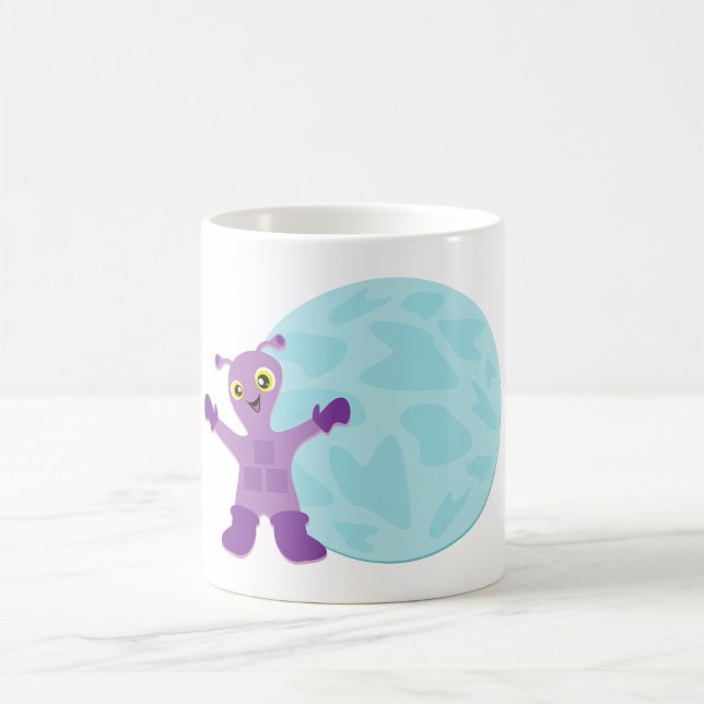 Caneca De Café Alienígena Roxo (Criador carregado)