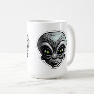 Caneca De Café Alienígena Sticker Art Classic Mug, 15 oz