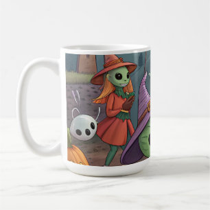 Caneca De Café Alienígenas Celebram Halloween na Terra – Fantasia
