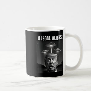 Caneca De Café Aliens ilegais. Trump Selfie, Alienígena E Ufo