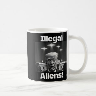 Caneca De Café Aliens ilegais. Trump Selfie, Alienígena E Ufo Inv