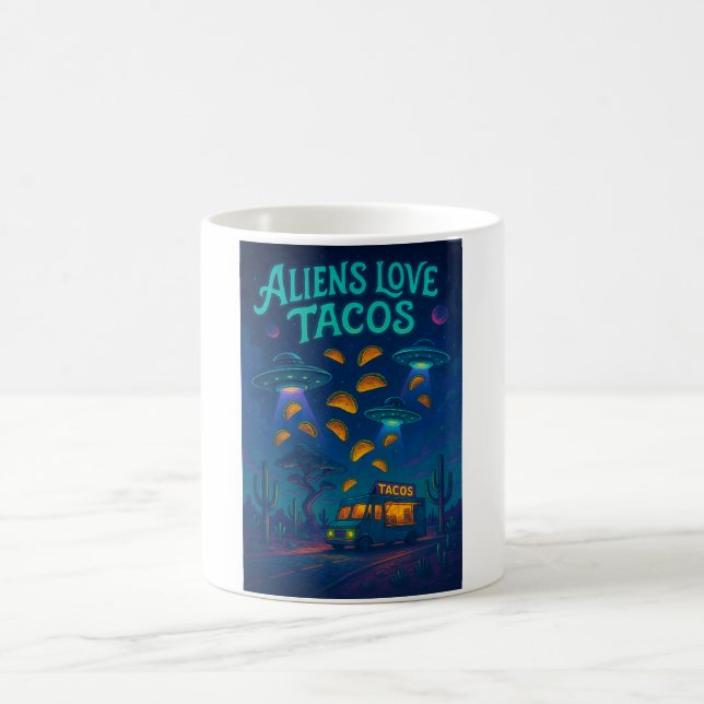 Caneca De Café Aliens Love Tacos (Centro)