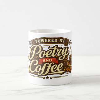 Caneca De Café Alimentado pela Poesia e Café.