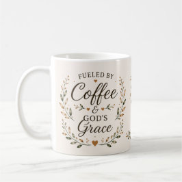 Caneca De Café Alimentado pelo Café e pela Graça de Deus | Basead
