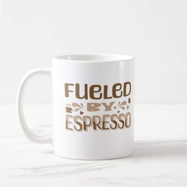 Caneca De Café Alimentado Pelo Viciado Em Coffee Lover Coffee Esp (Esquerda)