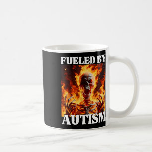 Caneca De Café Alimentado Por Autismo Engraçado Duro De Corda Esq