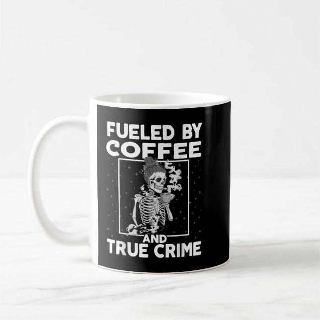 Caneca De Café Alimentado por café e crimes reais Podcast Lov (Esquerda)