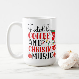 Caneca De Café Alimentado Por Café E Música De Natal