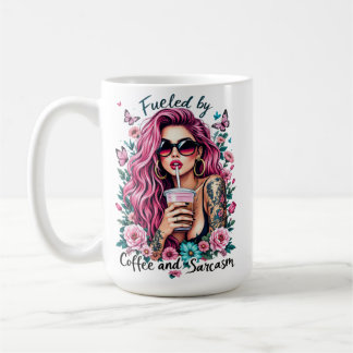 Caneca De Café Alimentado por café e sarcasmo