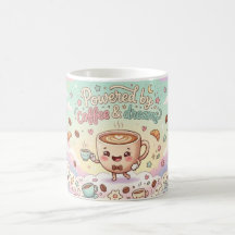 Alimentado por Café & Sonhos Caneca Kawaii