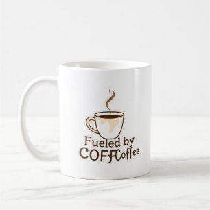 Caneca De Café Alimentado por Café Tipografia Fofa Amante de Café