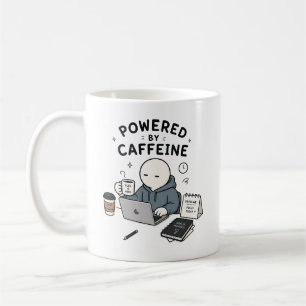 Caneca De Café Alimentado Por Cafeína Piada de Trabalho Divertida