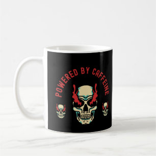 Caneca De Café Alimentado por Caffeine - Energia do Crânio