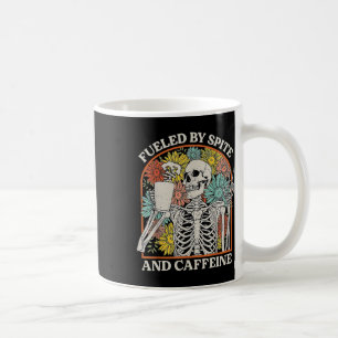 Caneca De Café Alimentado Por Calção E Caffeine Skeleton Hallowee