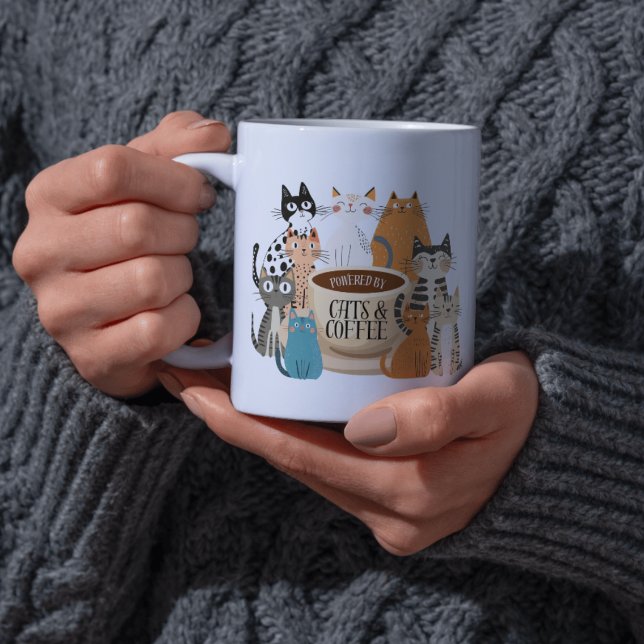 Caneca De Café Alimentado por Gatos e Café (Criador carregado)