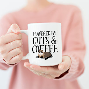 Caneca De Café Alimentado por Gatos e Café