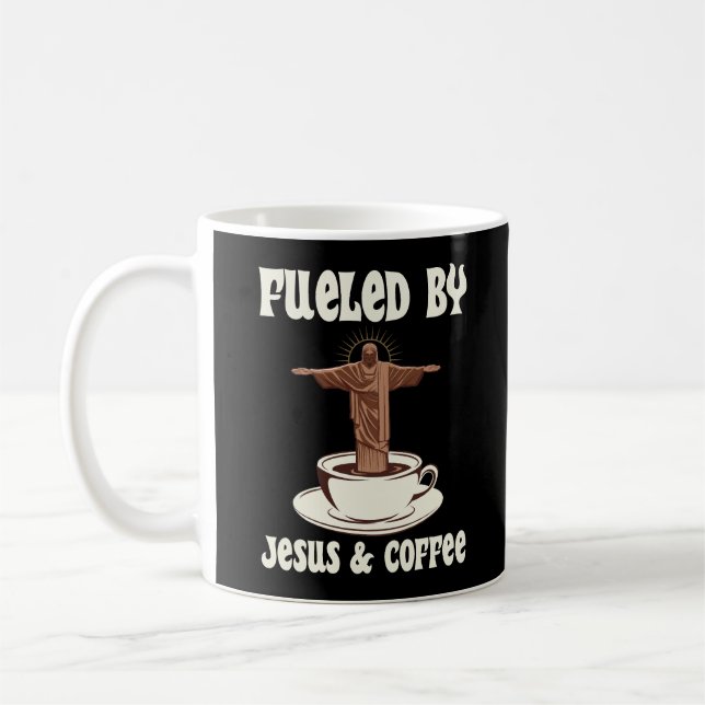Caneca De Café Alimentado Por Jesus E Café (Esquerda)