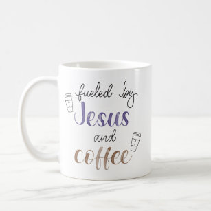 Caneca De Café Alimentado por Jesus e café