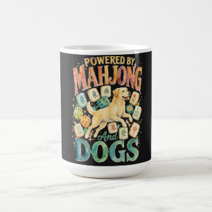 Caneca De Café Alimentado por Mahjong & Cães Aquarela Labrador
