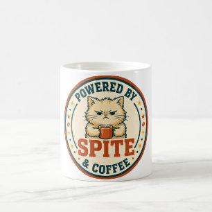 Caneca De Café Alimentado por Rancor e Café – Gato Mal-Humorado E