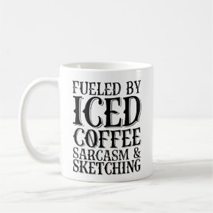Caneca De Café Alimentado Por Sarcasmo De Café Forçado E Espetácu