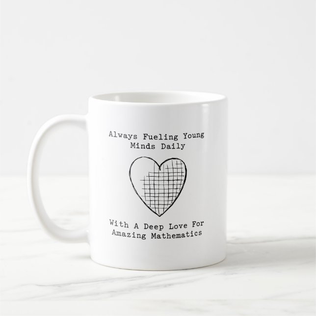 Caneca De Café Alimentando Mentes Jovens com Amor pela Matemática (Esquerda)