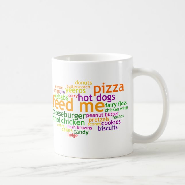 Caneca De Café Alimente-me Wordle (Direita)