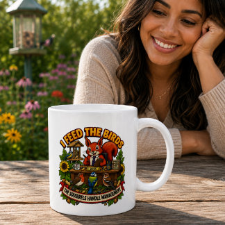 Caneca De Café Alimento os Esquilos que Cuidam dos Pássaros Geren