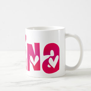 Caneca De Café Alina em Corações