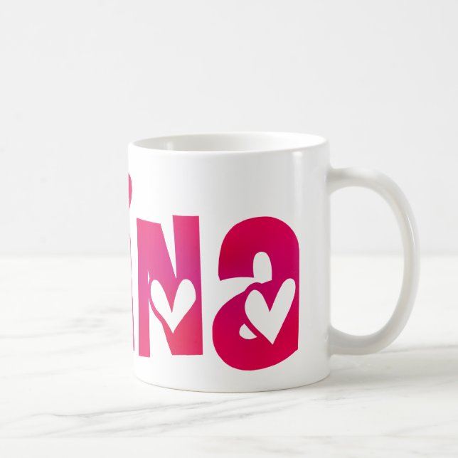 Caneca De Café Alina em Corações (Direita)