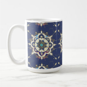 Caneca De Café Alinhamento Estelar Dourado – Um Universo de Geome
