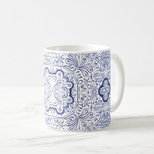 Caneca De Café Alivia Watercolor Pattern Mug (Frente Esquerda)
