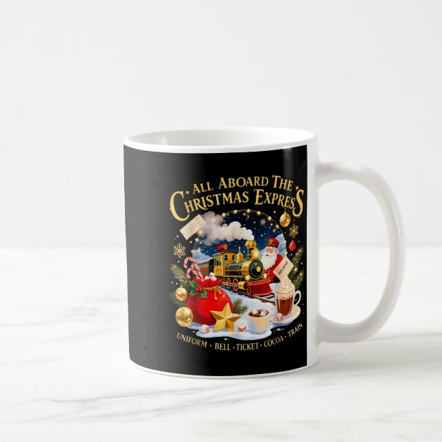 Caneca De Café All Aboard The Christmas Express Train Santa Holid (Direita)