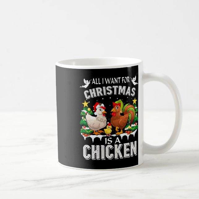Caneca De Café All I Want For Christmas Is A Chicken Ugly Sweater (Direita)