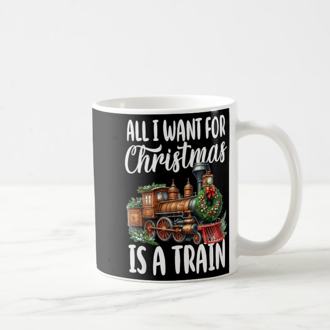 Caneca De Café All I Want For Christmas Is A Steam Train Locomoti (Direita)