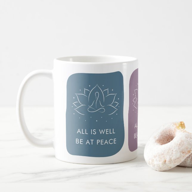 Caneca De Café All is Well Be at Peace Motivational (Com Donut)