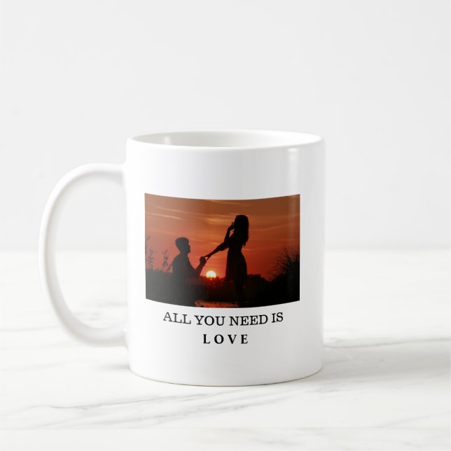 Caneca De Café All you need is love couple anniversary quote (Esquerda)