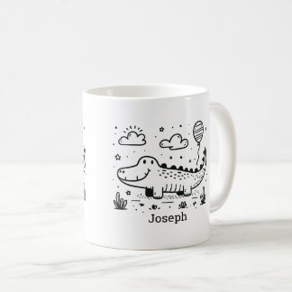 Caneca De Café Alligador Feliz com Balão - Arte de Enfermeiro Bon