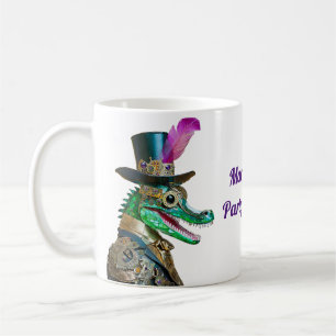Caneca De Café Alligator Animal do Partido Steampunk do Mardi Gra