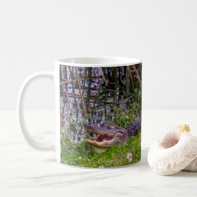 Caneca De Café Alligator Swamp Wetlands Florida Foto (Com Donut)